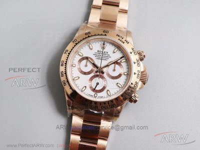 JH Factory Replica Rolex Daytona 116505 Rose Gold White Dial 40 MM 4130 Automatic Watch